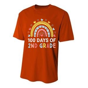 100 Days Of 2nd Grade Rainbow Happy 100th Day Of School Performance Sprint T-Shirt