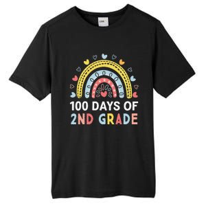 100 Days Of 2nd Grade Rainbow Happy 100th Day Of School Tall Fusion ChromaSoft Performance T-Shirt