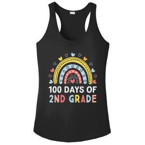 100 Days Of 2nd Grade Rainbow Happy 100th Day Of School Ladies PosiCharge Competitor Racerback Tank