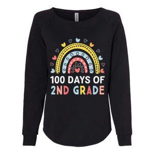 100 Days Of 2nd Grade Rainbow Happy 100th Day Of School Womens California Wash Sweatshirt