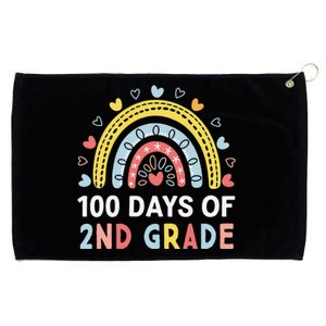 100 Days Of 2nd Grade Rainbow Happy 100th Day Of School Grommeted Golf Towel