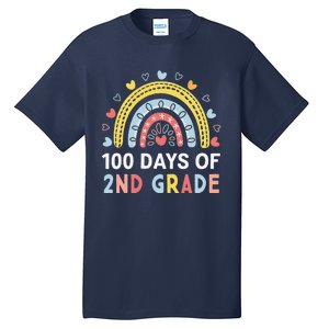 100 Days Of 2nd Grade Rainbow Happy 100th Day Of School Tall T-Shirt