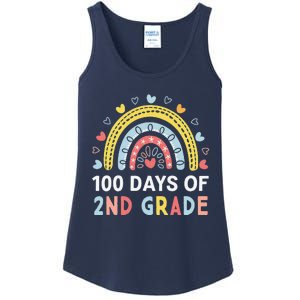 100 Days Of 2nd Grade Rainbow Happy 100th Day Of School Ladies Essential Tank