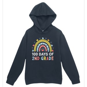 100 Days Of 2nd Grade Rainbow Happy 100th Day Of School Urban Pullover Hoodie