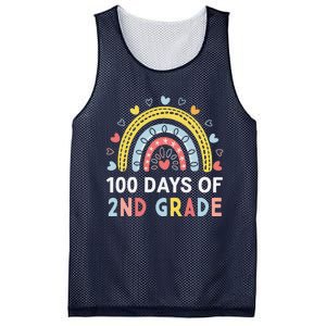 100 Days Of 2nd Grade Rainbow Happy 100th Day Of School Mesh Reversible Basketball Jersey Tank