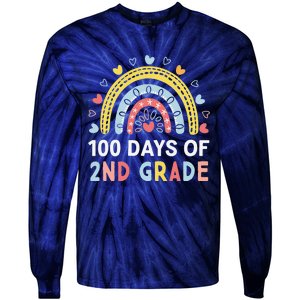 100 Days Of 2nd Grade Rainbow Happy 100th Day Of School Tie-Dye Long Sleeve Shirt