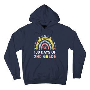 100 Days Of 2nd Grade Rainbow Happy 100th Day Of School Tall Hoodie