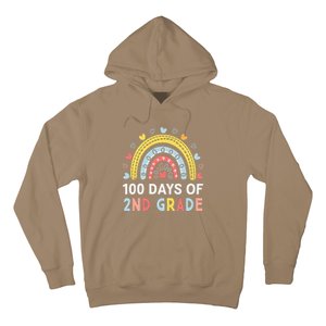 100 Days Of 2nd Grade Rainbow Happy 100th Day Of School Hoodie