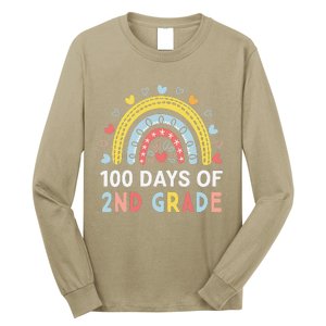 100 Days Of 2nd Grade Rainbow Happy 100th Day Of School Long Sleeve Shirt