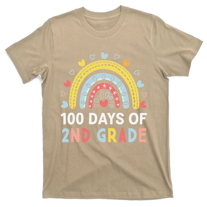 100 Days Of 2nd Grade Rainbow Happy 100th Day Of School T-Shirt