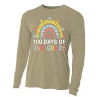 100 Days Of 2nd Grade Rainbow Happy 100th Day Of School Cooling Performance Long Sleeve Crew