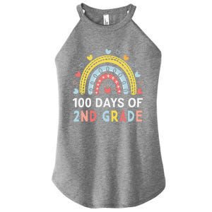 100 Days Of 2nd Grade Rainbow Happy 100th Day Of School Women's Perfect Tri Rocker Tank