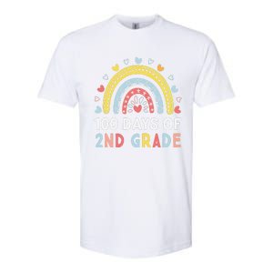 100 Days Of 2nd Grade Rainbow Happy 100th Day Of School Softstyle CVC T-Shirt