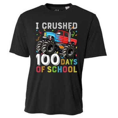 100 Days Of School Monster Truck 100th Day Of School Cooling Performance Crew T-Shirt