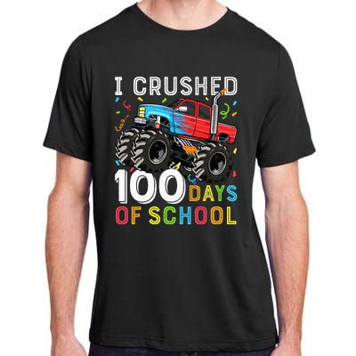 100 Days Of School Monster Truck 100th Day Of School Adult ChromaSoft Performance T-Shirt