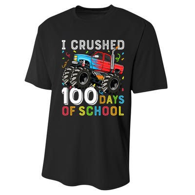 100 Days Of School Monster Truck 100th Day Of School Performance Sprint T-Shirt