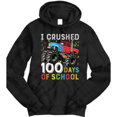 100 Days Of School Monster Truck 100th Day Of School Tie Dye Hoodie