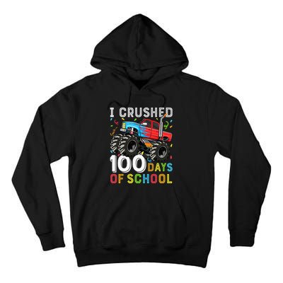 100 Days Of School Monster Truck 100th Day Of School Tall Hoodie