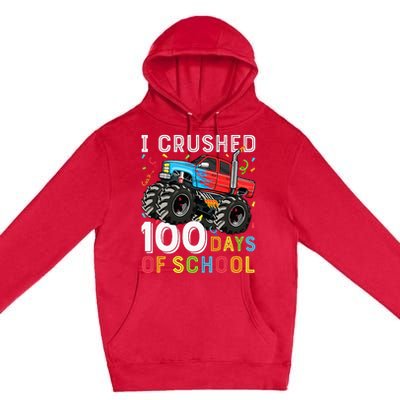 100 Days Of School Monster Truck 100th Day Of School Premium Pullover Hoodie