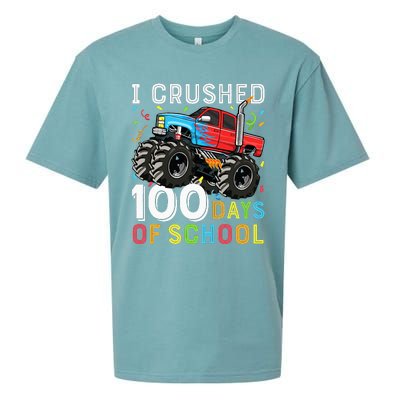 100 Days Of School Monster Truck 100th Day Of School Sueded Cloud Jersey T-Shirt