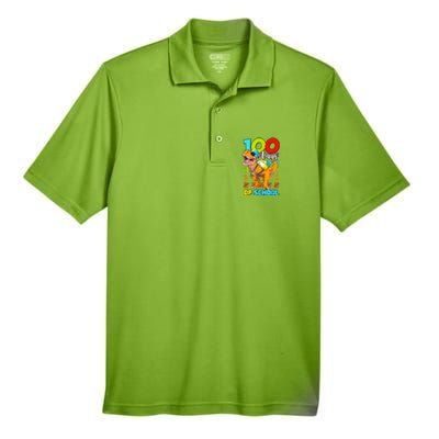 100 Days Of School Dinosaur Men's Origin Performance Pique Polo