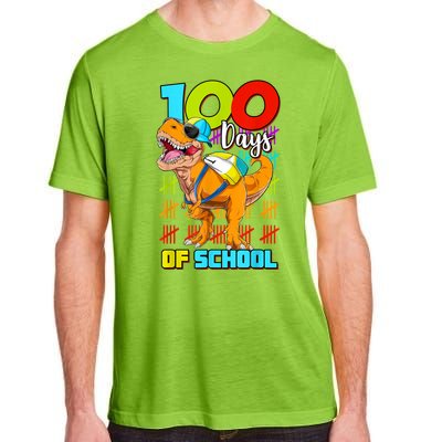 100 Days Of School Dinosaur Adult ChromaSoft Performance T-Shirt