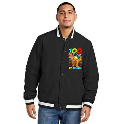 100 Days Of School Dinosaur Insulated Varsity Jacket