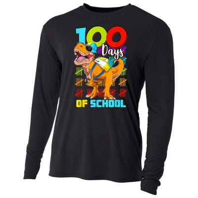 100 Days Of School Dinosaur Cooling Performance Long Sleeve Crew