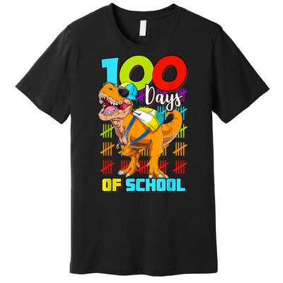 100 Days Of School Dinosaur Premium T-Shirt