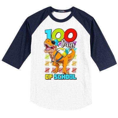 100 Days Of School Dinosaur Baseball Sleeve Shirt