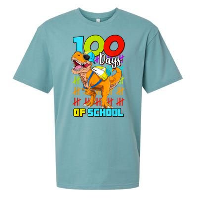 100 Days Of School Dinosaur Sueded Cloud Jersey T-Shirt