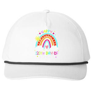 120th Day Of School Rainbow 120 Days Smarter Teacher Snapback Five-Panel Rope Hat