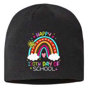 120th Day Of School Rainbow 120 Days Smarter Teacher Sustainable Beanie