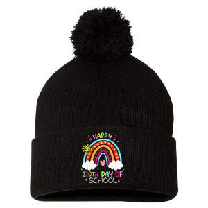 120th Day Of School Rainbow 120 Days Smarter Teacher Pom Pom 12in Knit Beanie