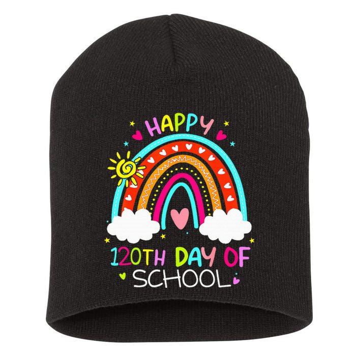 120th Day Of School Rainbow 120 Days Smarter Teacher Short Acrylic Beanie