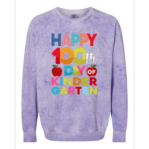 100 Days Of Kindergarten Happy 100th Day Of School Gift Colorblast Crewneck Sweatshirt