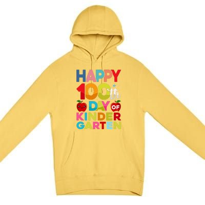 100 Days Of Kindergarten Happy 100th Day Of School Gift Premium Pullover Hoodie