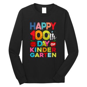 100 Days Of Kindergarten Happy 100th Day Of School Gift Long Sleeve Shirt