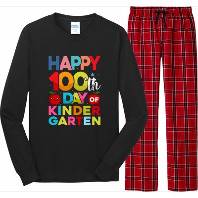 100 Days Of Kindergarten Happy 100th Day Of School Gift Long Sleeve Pajama Set