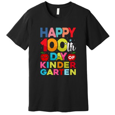 100 Days Of Kindergarten Happy 100th Day Of School Gift Premium T-Shirt