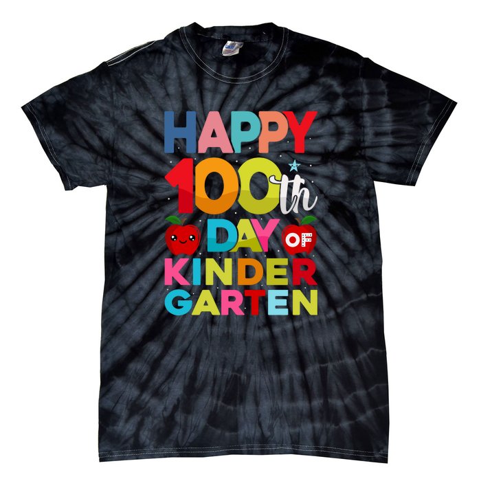 100 Days Of Kindergarten Happy 100th Day Of School Gift Tie-Dye T-Shirt