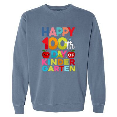 100 Days Of Kindergarten Happy 100th Day Of School Gift Garment-Dyed Sweatshirt