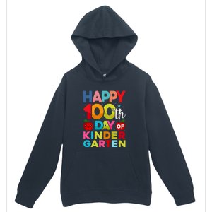 100 Days Of Kindergarten Happy 100th Day Of School Gift Urban Pullover Hoodie