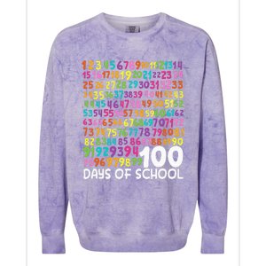 100th Day Of School Teacher 100 Days Math Numbers Colorblast Crewneck Sweatshirt