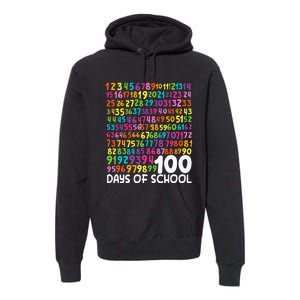 100th Day Of School Teacher 100 Days Math Numbers Premium Hoodie