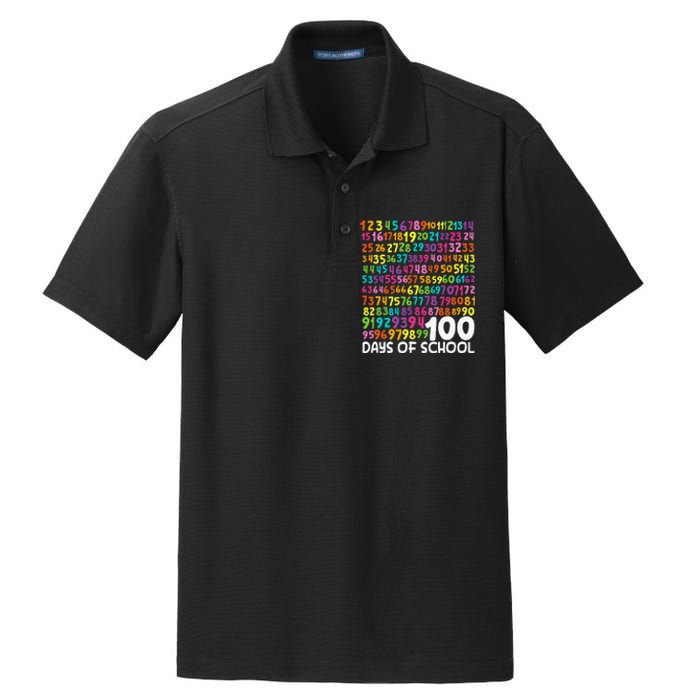 100th Day Of School Teacher 100 Days Math Numbers Dry Zone Grid Polo