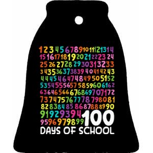 100th Day Of School Teacher 100 Days Math Numbers Ceramic Bell Ornament