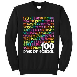 100th Day Of School Teacher 100 Days Math Numbers Tall Sweatshirt