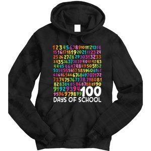 100th Day Of School Teacher 100 Days Math Numbers Tie Dye Hoodie