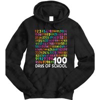 100th Day Of School Teacher 100 Days Math Numbers Tie Dye Hoodie